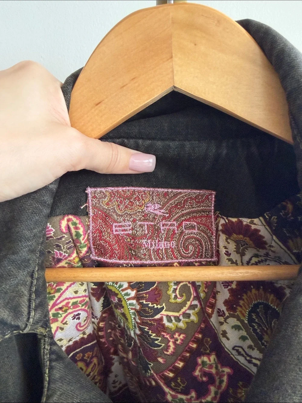 Etro Jeans Olive Paisley Lined Jacket with Branded Buttons size IT 42 S-M - Picture 4 of 10